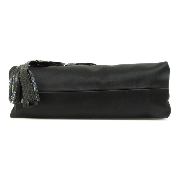 Gucci Mini Bag Flower Motif Handbag Satin Black - Picture 4 of 9